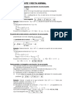 Ecuación de la recta tangente a una función  f