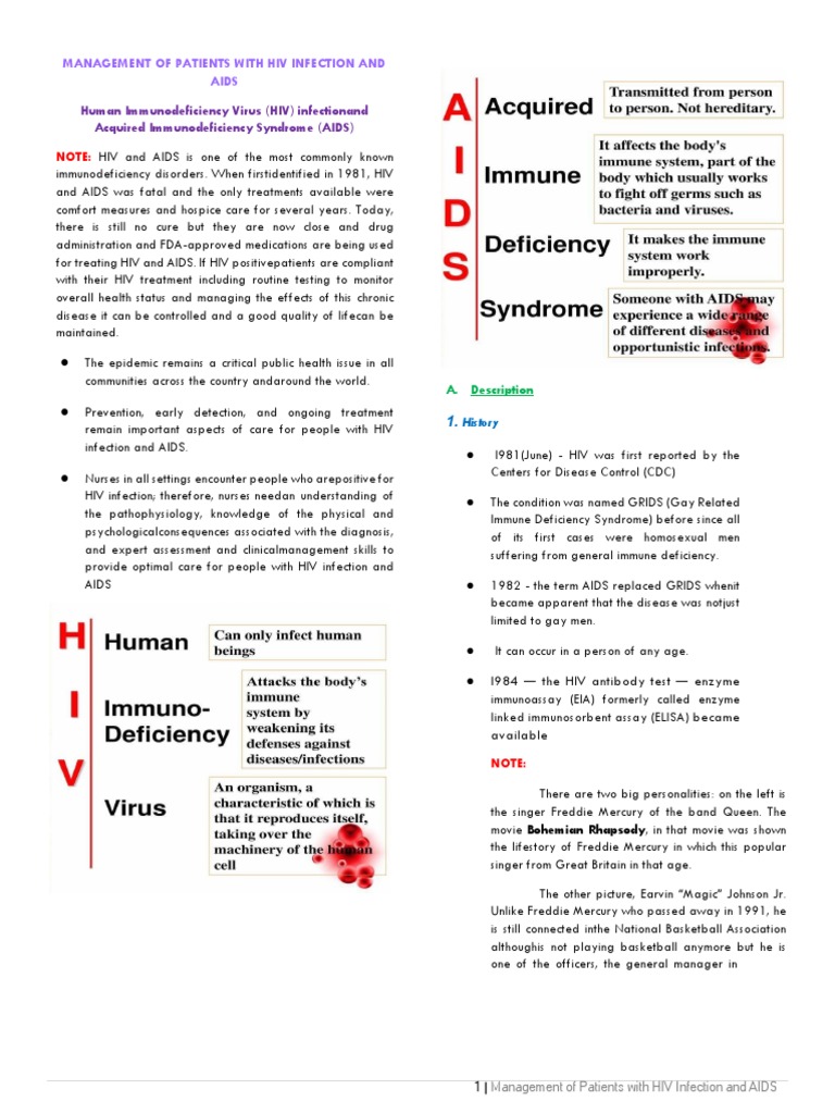 Human Immunodeficiency Virus (HIV) Infection and Acquired ...