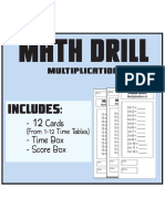Multiplication Practice Math Drill Worksheet