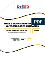 Whole Brain Learning System Outcome-Based Education: Senior High School