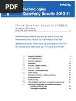 Quarterly Results 2010-11: HCL Technologies