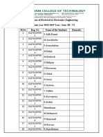 Department of Electrical & Electronics Engineering Academic Year 2018-2019 Year / Sem: III / VI SL - No Reg. No Name of The Students Remarks