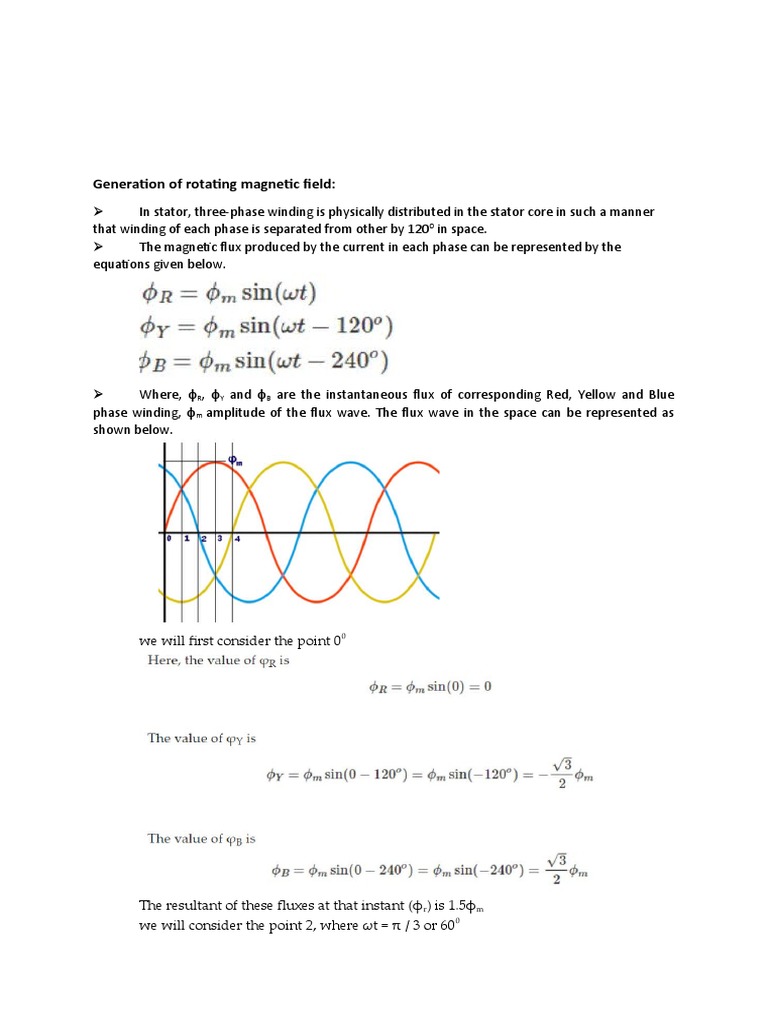 Generation of Rotating Magnetic Field | PDF | Electric Motor ...