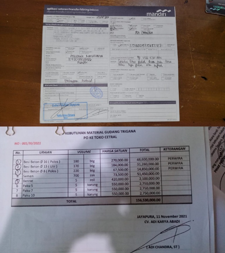 Bukti Nota Besi Beton & Semen | PDF