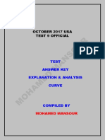 October 2017 Usa Test 9 Official: Test Answer Key Explanation & Analysis Curve