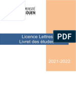 Livret Licence Lettres 2021 2022