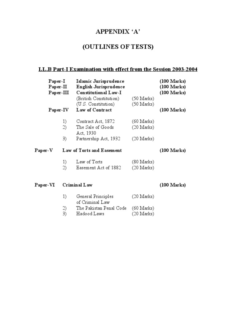LL.B Part-I Syllabus Overview | PDF | Constitution Of The United ...