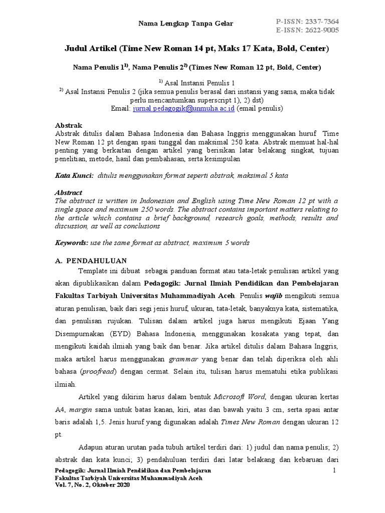 Panduan Penulisan Jurnal Pendidikan | PDF
