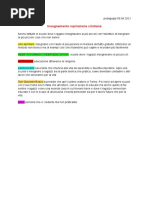 8) INSEGNAMENTO RELIGIONE CRISTIANA  pedagogia report lezione 09_04_2021