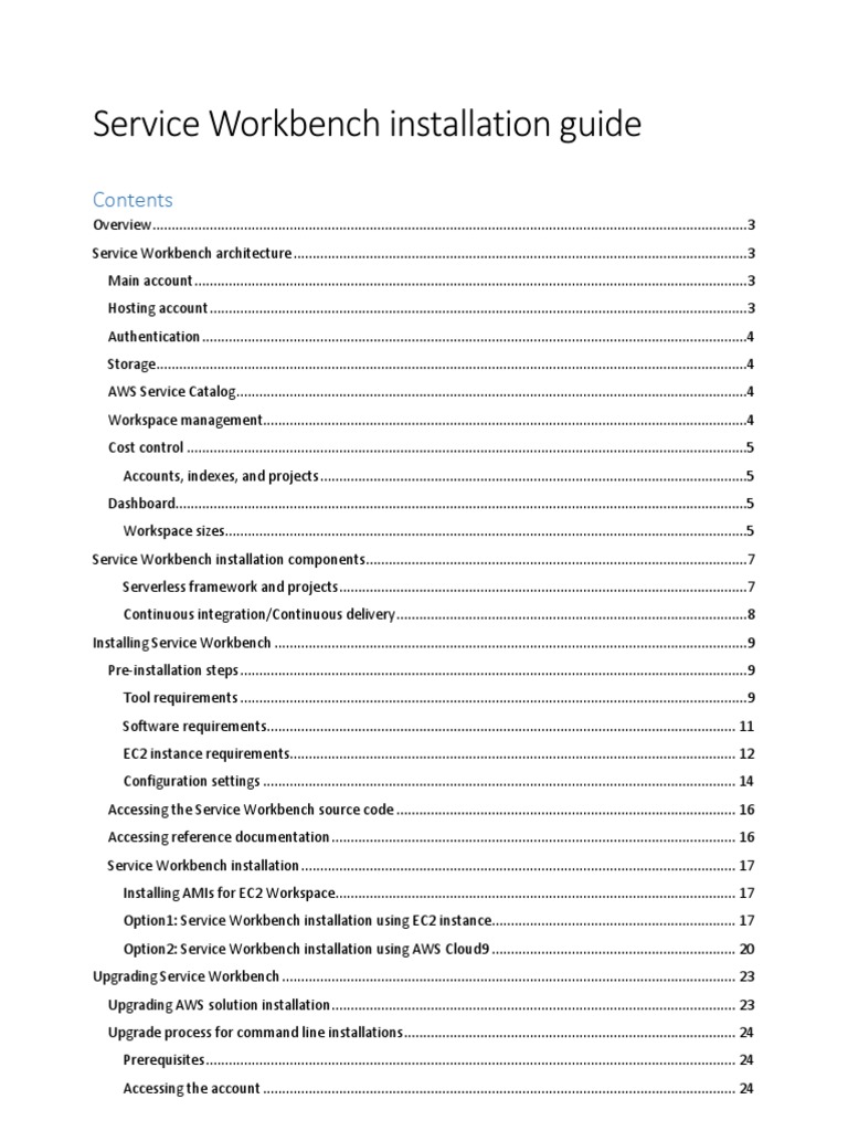 Service Workbench Installation Guide PDF Amazon  Services Computer File