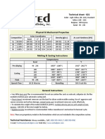 Technical Sheet - 821: As Cast Hardness (HV) Composition Density (G/CC) Color Coordinates