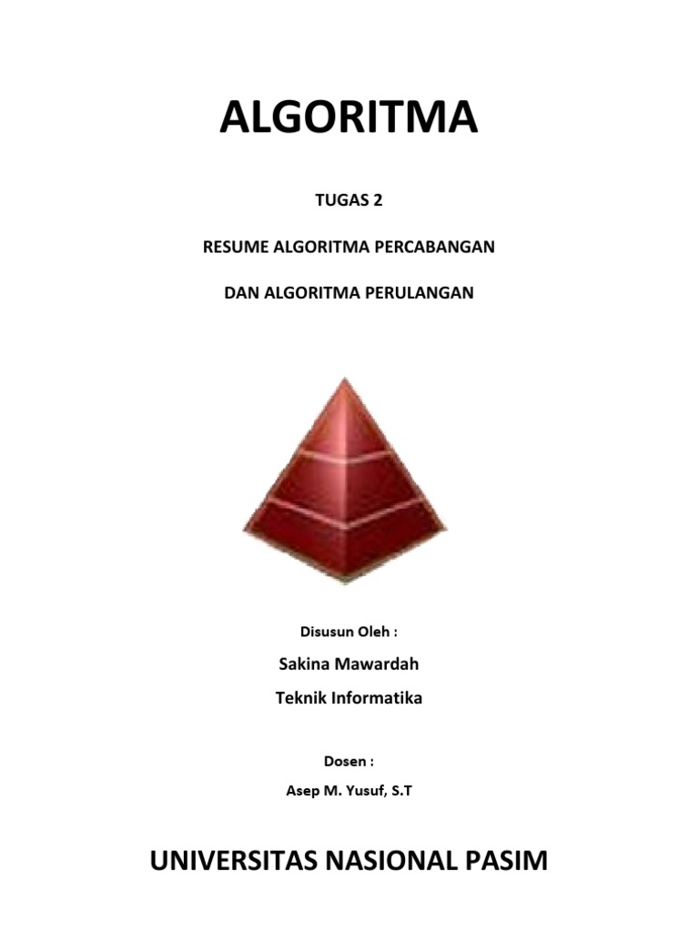 Yang termasuk ke dalam jenis algoritma percabangan adalah