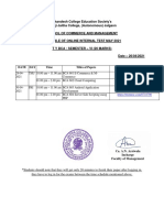 TYBCA INTERNAL TIMETABLE LINK SEM VI