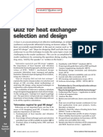 Article Quiz for Heat Exchanger Selection and Design