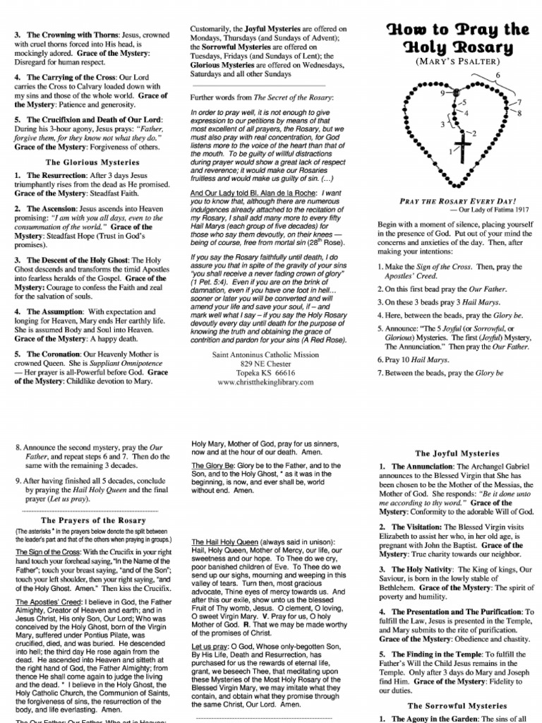 Rosary Pamphlet | PDF