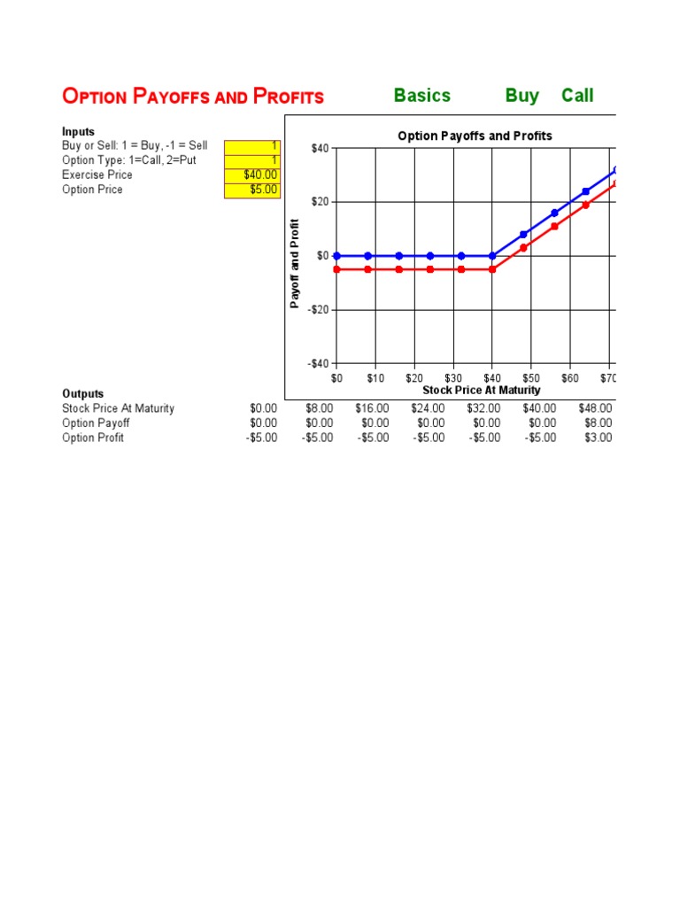 Option Payoffs and Profits - Basics | PDF