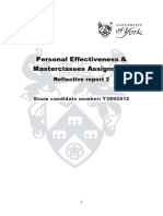 Personal Effectiveness & Masterclasses Assignment: Reflective Report 2