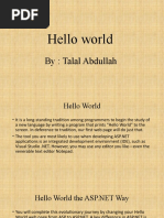 Hello World: By: Talal Abdullah