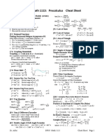 SPSU Math 1113 Precalculus Cheat Sheet Guide