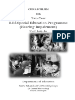 B.Ed. Special Education Curriculum for Hearing Impairment