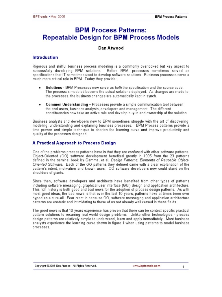 BPM Process Patterns: Repeatable Design For BPM Process Models | PDF