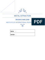 Metal Extraction Methods by Dr. Myo Win Zaw