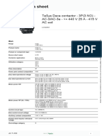 Product Data Sheet: Tesys Deca Contactor - 3P (3 No) - Ac-3/Ac-3E - 440 V 25 A - 415 V Ac Coil