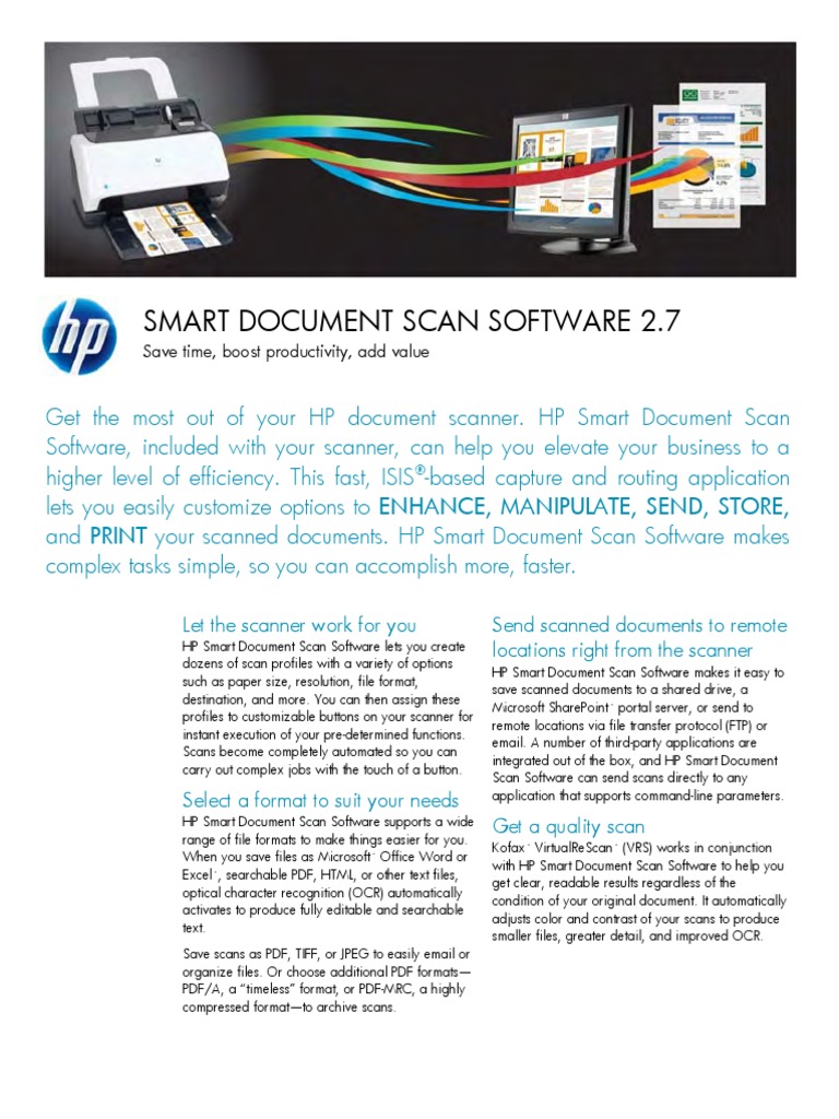 Smart Document Scan Software Save Time, Productivity, Add | PDF | Image Scanner | Optical Character