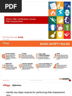 Online HSE Certification Course Risk Assessments: Think Safe. Work Safe. Be Safe