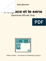 (Actes Sémiotique) Denis Bertrand - L'espace Et Le Sens - Germinal D'émile Zola-Hadès - Benjamins (1985)