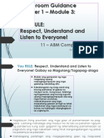 Homeroom Guidance Quarter 1 - Module 3: You RULE: Respect, Understand and Listen To Everyone!