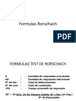 Formulas y parámetros del Test de Rorschach