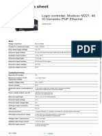 Product Data Sheet: Logic Controller, Modicon M221, 40 IO Transistor PNP Ethernet