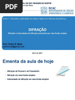 Tema 15 - Difração e Intensidade de Difração Produzida Por Uma Fenda Simples