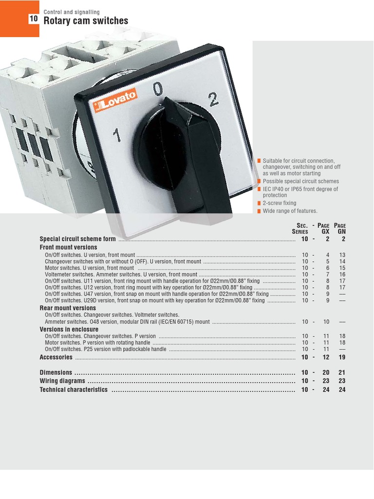 Rotary Cam Switch Wiring Overview | PDF | Switch | Electromagnetism