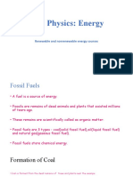 Yr 8 Physics: Energy: Renewable and Nonrenewable Energy Sources