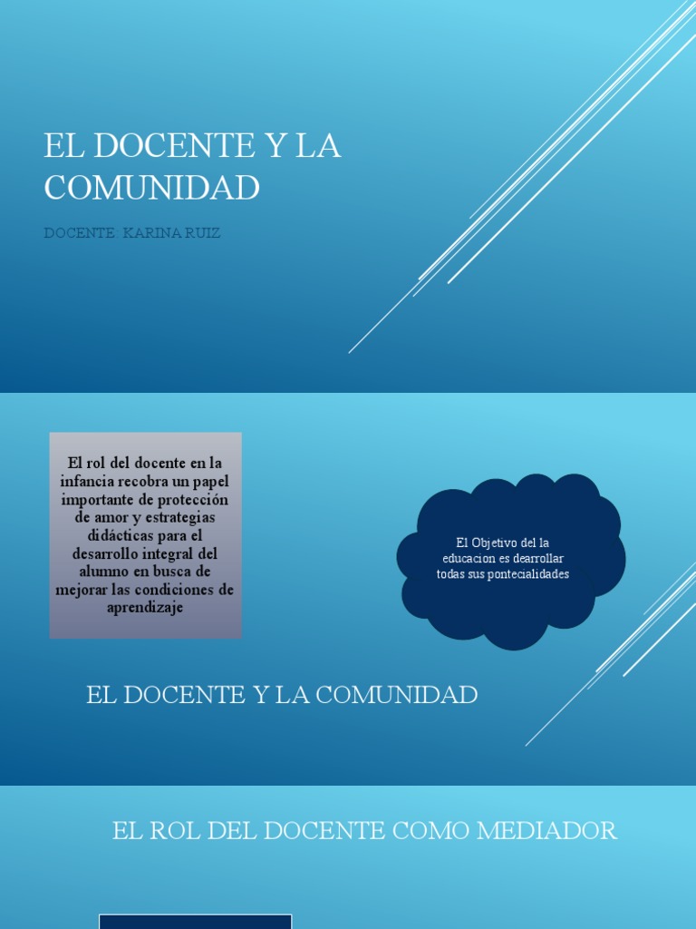 El Docente y La Comunidad | PDF | Educación de la primera infancia ...