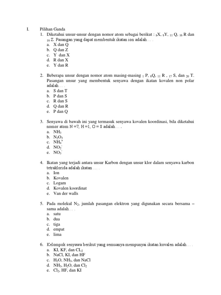 43+ Contoh soal materi ikatan kovalen kelas 10 ideas in 2021 