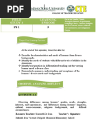 Field Study 1 Learning Episode: Observe, Analyze, Reflect