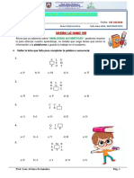 Actividad - "Analogías Alfabéticas": Sexto de Primaria Matemática Raz. Matemático