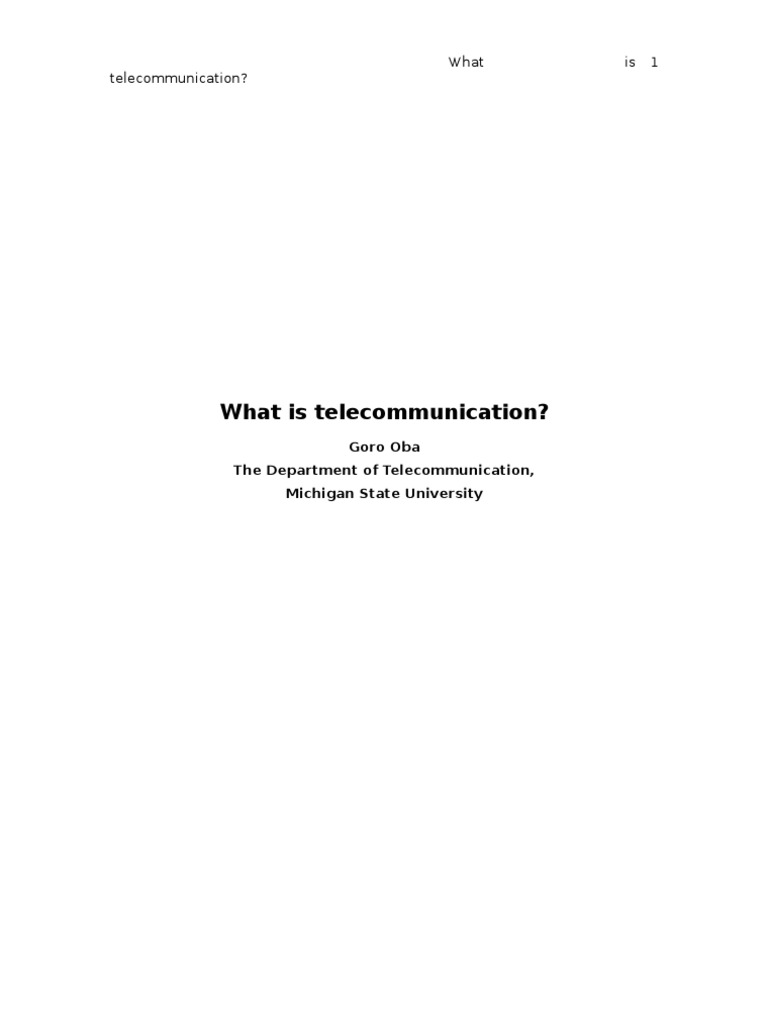 Understanding Telecommunication Basics | PDF