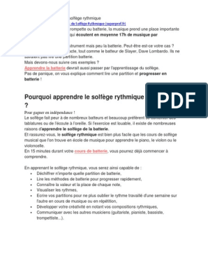 Apprendre le solfège rythmique pour bien débuter à la batterie