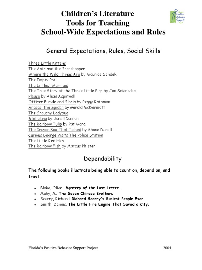Character Trait Books | PDF
