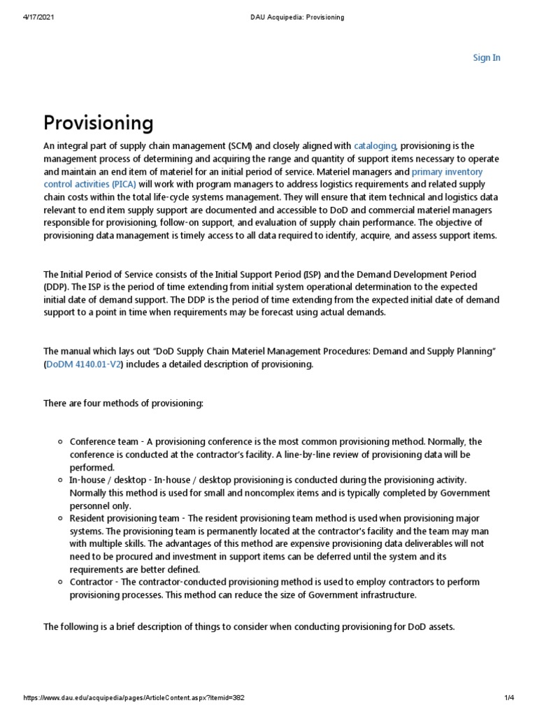 Initial Spare Parts Provisioning Guide | PDF | Logistics | Procurement