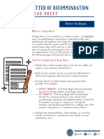 LOR Brag Sheet - Editable Form JAHC