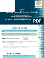 Rank and Normal Forms of a Matrix