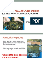 Criteria of Aquaculture Species