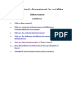 ISPES - Section B - Economics and Current Affairs Disinvestment Questions