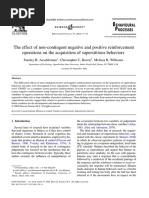 Aeschleman (2003) - The Effect of Non-Contingent Negative and Positive Reinforcement Operations On The Acquisition of Superstitious Behaviors