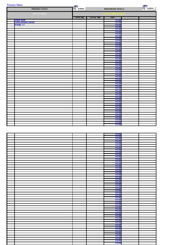 List of Tasks: Process Tasks Resources Totals | PDF | Computing ...